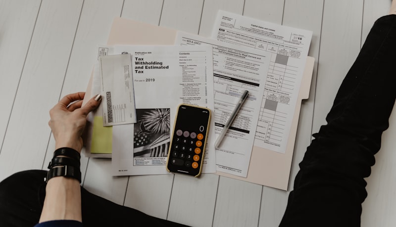 Documents and calculator for accounting