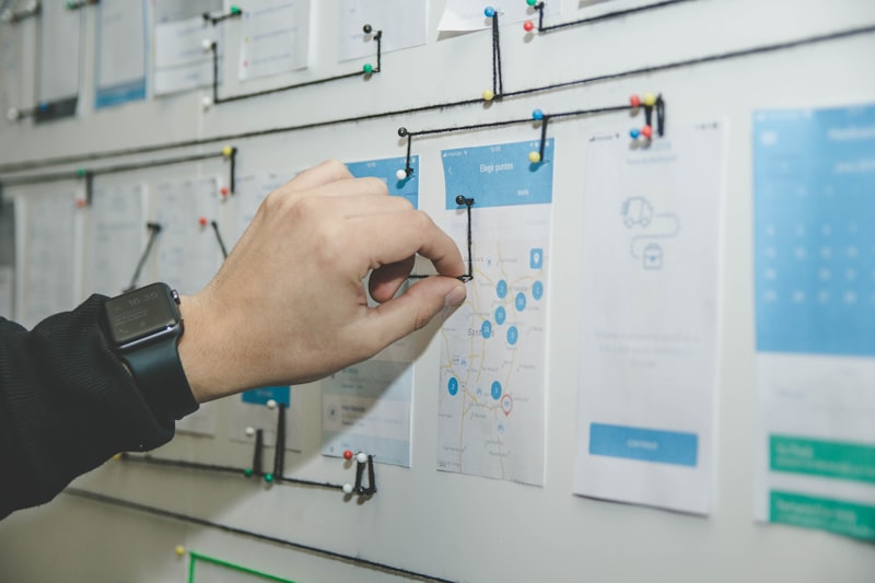 Connected cards on a planning board